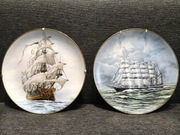 2x Talerz porcelanowy ozdobny Żaglowiec 