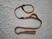 Smycz dla psa na spacery treningowa z regulowaną obrożą beżowa nowa