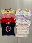 Zestaw bluzek dziewczęcych z krótkim rękawem – rozmiar 68–74 | 9 szt.