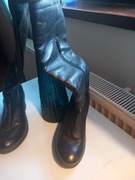 Kozaki damskie muszkieterki pełna skóra 38