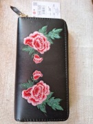 Portfel damski czarny z różami House 