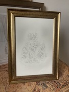 Ręcznie wykonany rysunek kwiaty róże w ramce