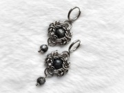 Kolczyki chainmaille z labradorytem – stal chirurgiczna gothic goth