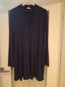 Ciemnofioletowa sukienka mini z trykotu marki Socialite rozm XL Made in USA