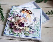 EKSKLUZYWNA Kartka na ślub 3D w pudełku – lawenda, personalizacja, para