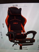 Fotel gamingowy materiałowy Cabro C502 czarny czerwony tkanina