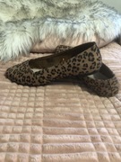 Baleriny panterka 38, skórzana wkładka , jak nowe