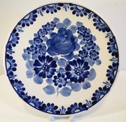 PRL Włocławek Ręcznie Malowana Płaska Patera na Tarte lub Tort ø30