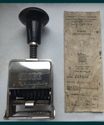 Datownik, numerator Globe + instrukcja, karta gwarancyjna, itp.