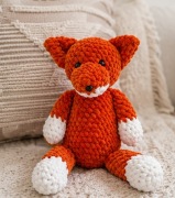 Szydełkowy lis amigurumi maskotka handmade Leśne Przytulki dekoracja 30cm