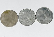 Moneta 20 zł ZŁOTYCH 1990 TRZY SZTUKI