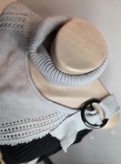 SWETER GOLF ODKRYTE RAMIĘ SZARY PANTERKA Rozm: L