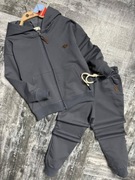 Nowy grafitowy komplet dres zestaw bluza + spodnie r. 152/158