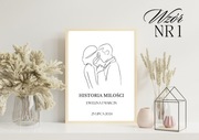 Minimalistyczny plakat - Pamiątka Ślubu personalizowany do druku.