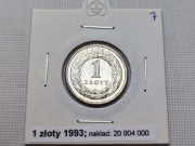 1 zł złoty 1993 Stan I menniczy (7)