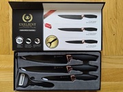Zestaw noży Exelient 3 sztuki + obieraczka