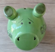 zielona świńka skarbonka