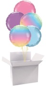 Balonowa Paczka Pastelowy Bukiet z Helem Kółka