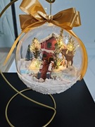 Kula przestrzenna zimowy motyw figurki dzień babci i dziadka stroik zimowy