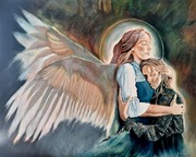 A.Kotarska-JESTEM-bardzo duży obraz AKRYLOWY-100x80 cm anioł