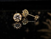 Srebrne kolczyki z 2 x 1crt diamentem Moissanitem pozłacany 