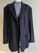 Vintydżowa czarna marynarka męska wełna Kaszmir Woolmark XL