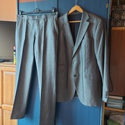 Elegancki garnitur Pierre Cardin srebrno-szary rozmiar 52/54 XL