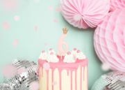Świeczka urodzinowa Cyferka "6", jasny różowy, 9.5cm, PartyDeco
