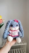 Króliczek na szydełku, maskotka przytulanka handmade, dekoracja 