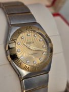 Omega Constellation 24mm Bicolor 18k z 12 diamentami pełny zestaw sklepowy 