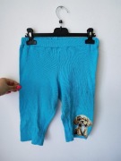 Legginsy dziewczęce 152 niebieskie z pieskiem