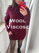 Gruby Sweter Wełniany Rozmiar L (Burgund/Bordowy) y2k retro Chiemsee