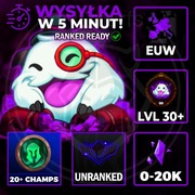 League of Legends LoL 20+ Champions UNRANKED Smurf konto EUW Ranked Ready