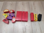 Klocki LEGO Duplo 2x2 i inne  zestaw z zdjęcia czerwony żółty czarny 