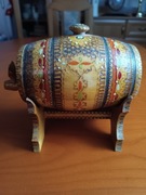 Szkatułka drewniana beczka 2