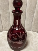 Karawka Bochemia ze szkła grawerowanego