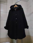 damska peleryna XL  płaszcz Ancora kolor czarny fason rozkloszowany typu p