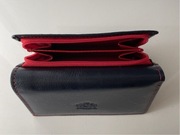 Portfel skórzany damski polskiej firmy PERFEKT nowy mały lekki granatowy