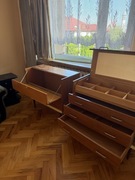 Komplet toaletka i dwa pojemniki na pościel lata 60te, do renowacji