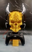 Epicka Złota Czaszka Wikinga Uchwyt na pada i słuchawki PlayStation / Xbox
