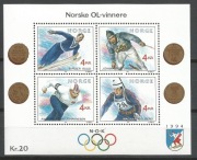 Norwegia 1991 blok 16 olimpiada sport**czyste