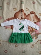 Biała tiulowa elegancka sukienka jednorożec w gwiazdki 62 - 68 jak nowa