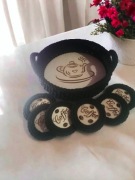 Zestaw taca i podkładki pod kubki