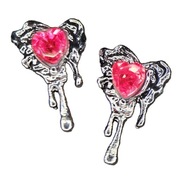 Ozdoby 3d, biżuteria z cyrkoniami, charms - heart, gothic, 1szt.