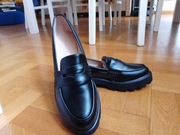 Czarne mokasyny ze sztucznej skóry