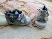 Szare buty niechodki w kratkę ok. 16 skórka kotwica marine jak nowe