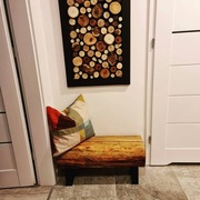 Siedzisko z belki jodłowej, siedzisko loft, hol