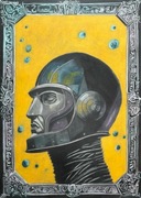 "Rycerz bez białego konia"- obraz 70 cm x 50 cm