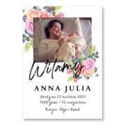 Metryczka ze zdjęciem dziecka Plakat A4 do druku