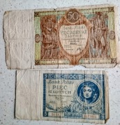 2 banknoty przedwojenne BP 1930. II Rzeczypospolita.
